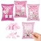 4E's Novelty Heart Marshmallows (24 Packets), Heart Shaped Marshmallows Mini Individually Wrapped Valentines Candy Bulk for Kids Classroom Exchange, Fun Valentine Marshmallow Hearts & Party Favors
